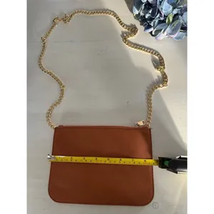 Like new! Brown Vegan leather thin cross body gold chain‎ Bag thumbnail 2