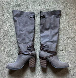 Tall Boots Gray Size 8.5 thumbnail 3