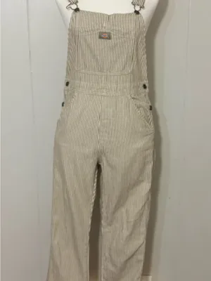 Dickies Women’s Regular Fit Hickory Stripe Bib Overalls Size XS thumbnail 2