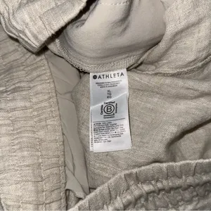 Athleta Retreat High Rise 100% Linen Ankle Pants Undyed Size XL Pull On Neutral thumbnail 10