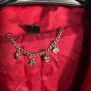 B74. Bebe - Red blazer with silver chain detail thumbnail 2