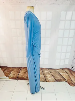 Club L NWT Powder Blue Paloma Maternity One Sleeve Asymmetric Maxi Dress Size 10 thumbnail 6