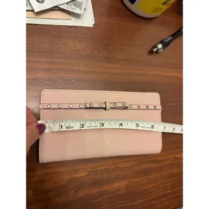 Kate Spade Neda Bifold Wallet Pink Bow Rhinestone Embellished Zip Around‎ VGUC thumbnail 7