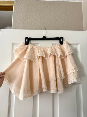 BNWT Zara Cream Lace Ruffled Fairy Hem Mini Skirt thumbnail 9