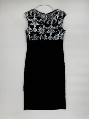 Scarlett Black Midi Dress with Silver Embellished Bodice thumbnail 4
