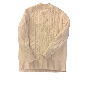 Banana Republic Snow Day Cable Knit Sweater Small Oversized Cream Cotton Wool thumbnail 8