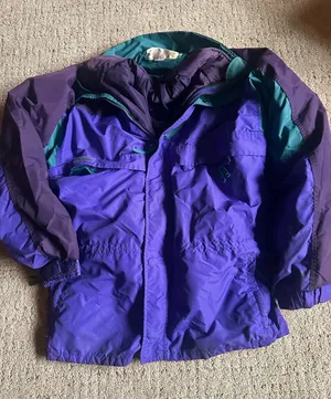 Columbia Men’s Jacket Full-Zip color block purple teal thumbnail 1