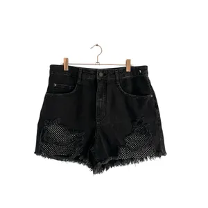NWT Anthropologie Pilcro Jewel Mesh Denim Shorts Size 29 Distress Festival Rave thumbnail 2