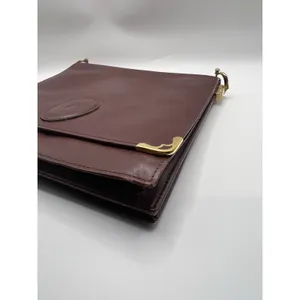 Cartier Vintage Must De Cartier Flap Bag Pouch No Strap Bordeaux thumbnail 4