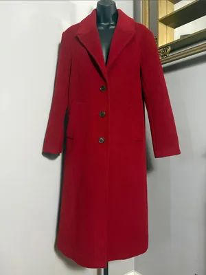 Abercrombie & Fitch Small Red Long Wool Blend Dad Coat thumbnail 2