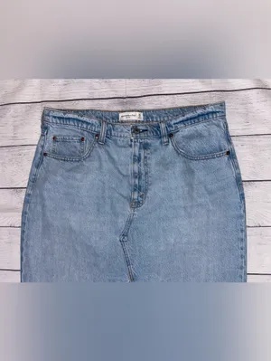 Abercrombie High Rise Light Blue Denim Skirt thumbnail 3