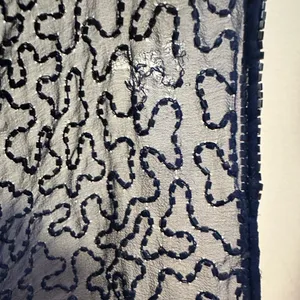 NWT Andretta Donatello SILK vintage beaded embellished navy gown whimisoth thumbnail 6