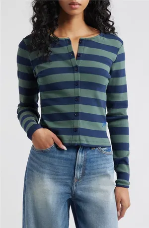 Damson Madder Sybil Stripe Cardigan Size 8 thumbnail 1