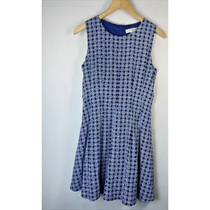 Altar'd State Medium Dress Fit & Flare Sleeveless Pleated Blue vintage lined thumbnail 5