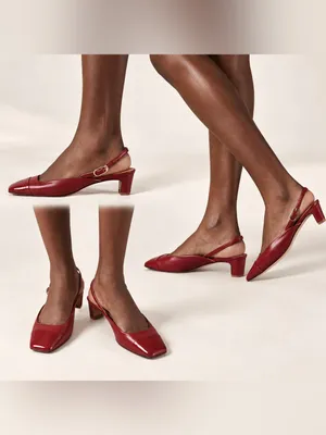 ALOHAS Lindy Bliss Red Leather Slingback Pumps Size 6 $170 thumbnail 2