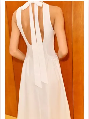 Zara white  maxi dress with open back‎ thumbnail 2