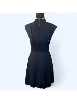 American Vintage Coquette Fairycore Lace Bustier Slip Dress Mini Goth Y2K size small 🖤 thumbnail 4