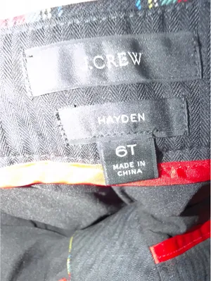 J.Crew Hayden Black Stewart Tartan Wool Kick Flare Pants 6 Tall thumbnail 5