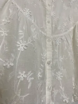 Lulus White 3D Floral Appliqué Embroidered Button Down  thumbnail 7