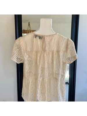 Lace Sheer Short Sleeve Shirt thumbnail 3