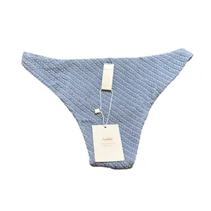 NWT Andie Swim Bikini Cheeky Bottom Macrame‎ in Slate Dusty Blue Size XS AB467 thumbnail 2