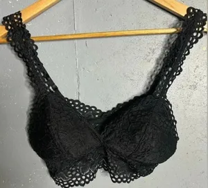 Aerie Black Eyelet Lace Bralette Size Small thumbnail 1
