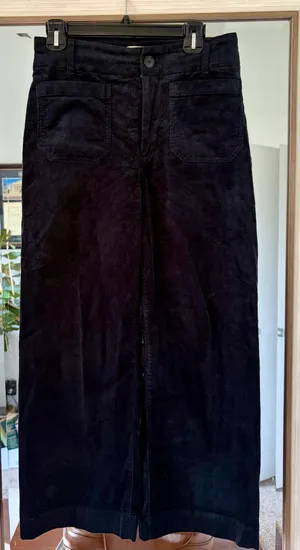Anthropologie Maeve Pants Womens 29P Colette Corduroy Full Length Wide Leg Black thumbnail 2