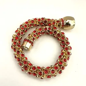 Red and gold tone round magnetic bracelet thumbnail 3