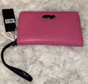 NWT Ed Hardy Zip Around Wristlet - Embossed Screaming Tiger On Pink thumbnail 1