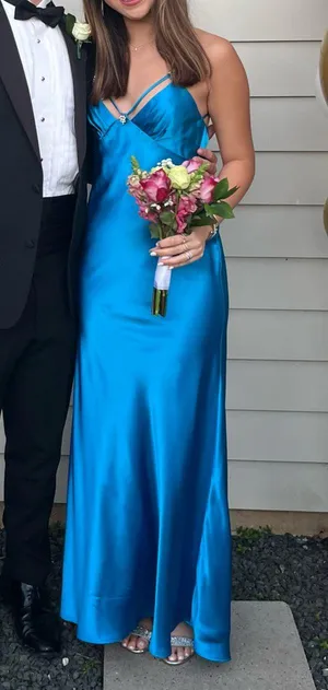 Faviana Blue formal maxi dress thumbnail 1
