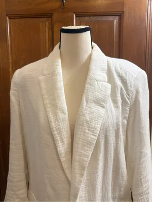 Nine West Ivory Textured Open-Front Blazer thumbnail 9