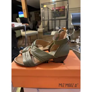 Miz Mooz - Leather Heeled Sandals - Cassie - Sage Green - Size 38 US 7 thumbnail 3