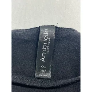 Ambrielle Fancy Silver Foil Graphic Flutter Sleeve Crop Top Women XXL Black Gym thumbnail 4