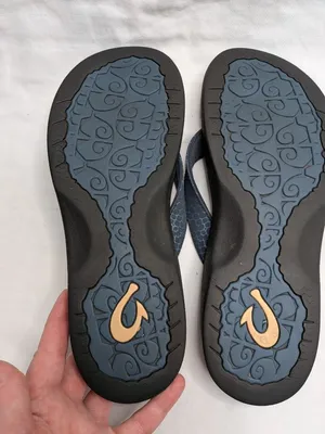 Olukai Womens Ohana Pa'i Flip Flops Beach Sandals US 9 Black Blue thumbnail 6
