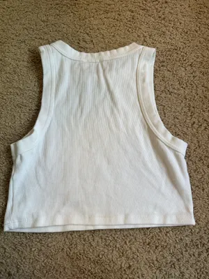 Princess Polly White High Neck Cropped Tank Top thumbnail 2