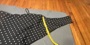 Black and White Polka Dot Ruffled Mini Dress with Belt and Keyhole Back thumbnail 11