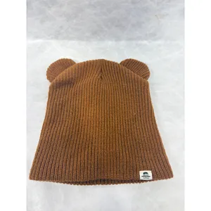 FURTALK Brown Bear Ear Knit Beanie Hat‎ Womens Ribbed Acrylic Winter Cap thumbnail 2