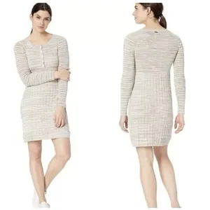 Prana Leandra Long Sleeve Organic Cotton Sweater Dress Bone Natural Size XS thumbnail 2