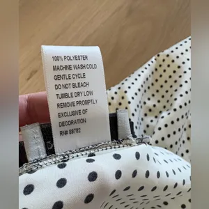 Natori Retro Polka Dot Midi Slip Dress White Black Mesh thumbnail 3