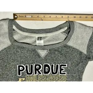 Russell Athletic Purdue Boilermakers Sweatshirt Womens Medium M Gray 3/4 Raglan Sleeve Scoop Neck thumbnail 12