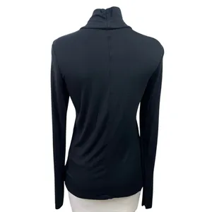 Aritzia Babaton Women's Black Rib Knit Long Sleeve Turtle Neck Sweater Top Sz S thumbnail 3