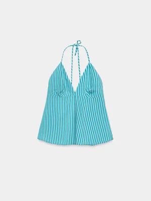 ZARA Striped Open Back Top thumbnail 8