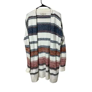 Loft Womens Open Front Long Cardigan Multicolor Stripe Pockets Size‎ S Soft Cozy thumbnail 8