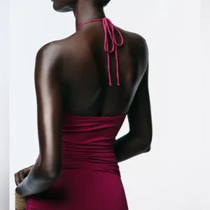 NWT ZARA HALTER SUN POLYAMIDE DRESS SIZE M thumbnail 7