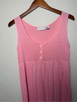 Vintage Honors Pink Polka Dot Nightgown Medium Sleepwear thumbnail 4