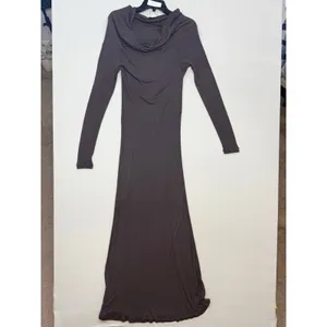 Off-Shoulder Long Sleeve Brown Maxi Dress Large thumbnail 3
