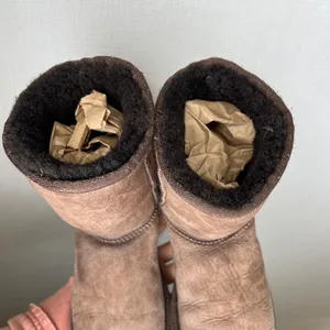 UGG Australia Classic Boots‎ Chocolate Suede Sheepskin Lined Women US 6 thumbnail 6