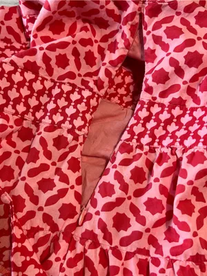 Vineyard Vines Pink & Red Geometric V-Neck Dress Size Small Preppy Vacation thumbnail 9