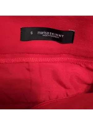Loft Red Marisa Skinny Pants Size 6 thumbnail 6