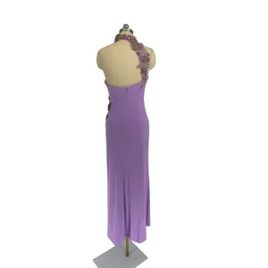 NWT Ieena for Mac Duggal 2227 Lilac Lavender One-Shoulder‎ Beaded Gown Sz 2 thumbnail 7